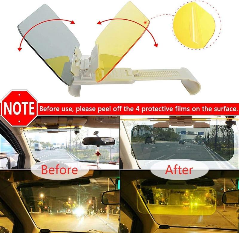 Car Visor,2 in 1 Automobile Sun Anti-UV Block Visor,  Day and Night Anti-Glare Visor, Non Glare Anti-Dazzle Sunshade Mirror Goggles Shield for Driving Goggles
