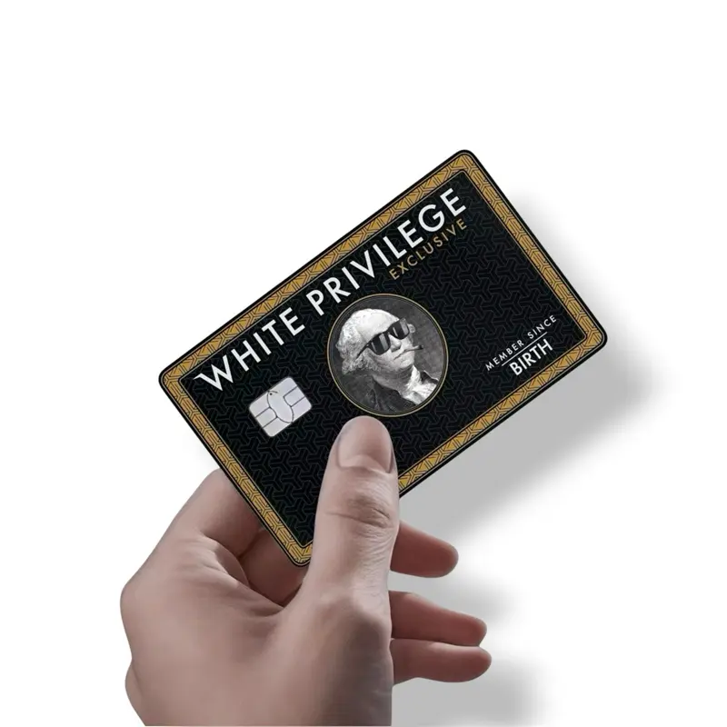 White Privilege Exclusive Member Since Birth Credit Card Cover Premium Waterproof Vinyl Debit Card Skin Quirky Charm Gag Gift Decal Sticker