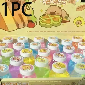 1pc Random Color Crystal Slime, High Transparency Stress Relief Bubble Gel, Non-Sticky Crystal Bubble Mud, Party Gift, Relaxation Toy, Clear Slime