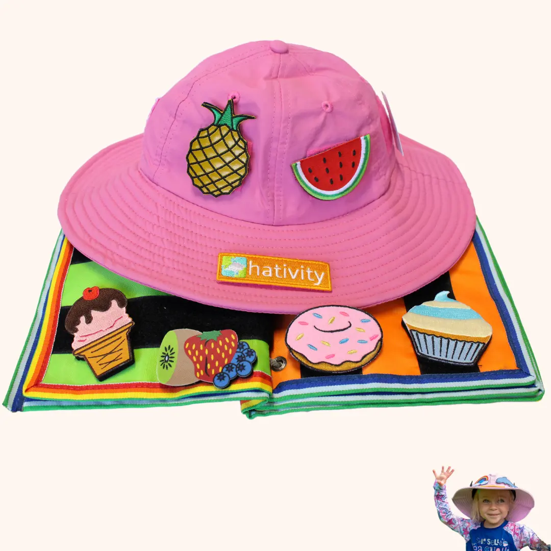 Hativity Sensory Learning Hat for Youth with Autism, ADHD, and Sensory Needs | UPF 50+ Sun Protection -Starter Kit - Hat & Patch Set