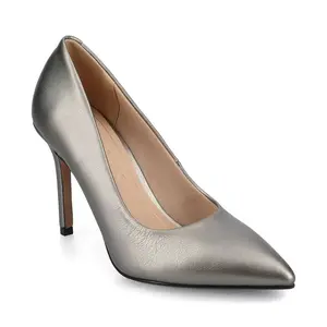Journee Collection Venus Pumps 12M Pewter Pointed Toe Stiletto NIB msrp$93, Fashion, Heels