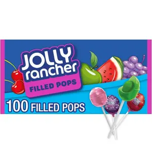Filled Pops Assorted Fruit Flavored Candy Box, 56 oz (100 Pieces)