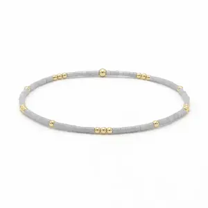2mm Newport CLOUD GRAY + Gold Filled Waterproof Bracelet