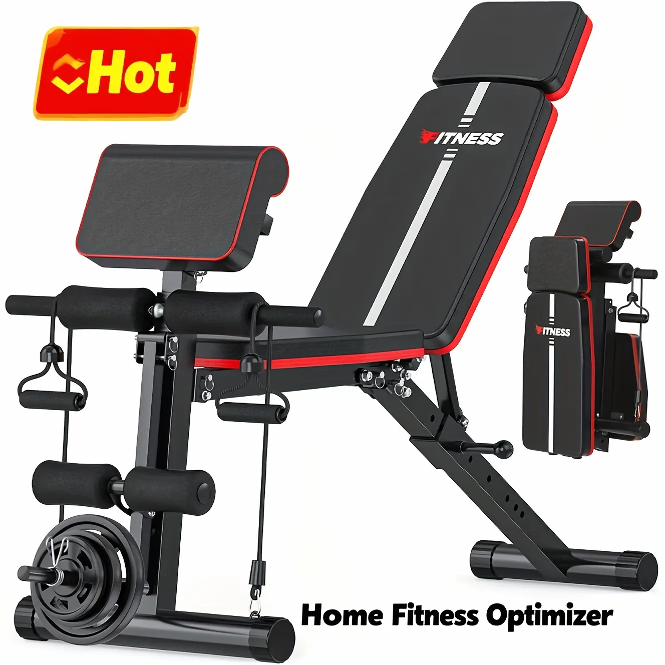 1pc of Adjustable Weight Bench, a Workout Bench Designed for Comprehensive Body Exercises, Foldable Multifunctional Fitness Equipment Suitable for Home Gym Strength Training, Aowos