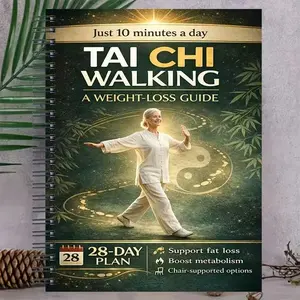Tai Chi Walking Weight-Loss Guide Planner, 28-Day Daily Exercise & Fat Loss Journal, Fitness Tracker for Beginners, Health Management Tool