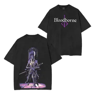 Lady Maria Bloodborne Washed Unisex T-Shirt Men Women Game Fans Short Sleeve Streetwear Cotton Harajuku Female Male Clothing