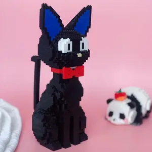 Cartoon Cat Design, 1500pcs/set DIY Creative 3D Assemble Bricks Toy, Assembly Building Blocks, Model Ornament, Art Decoration