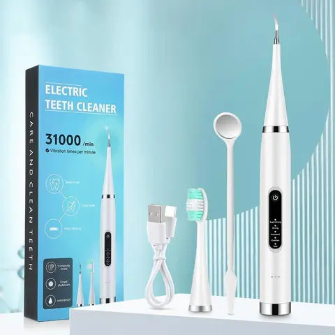 Electric Teeth Cleaner, 1 Set Waterproof Teeth Cleaning Kit, USB Rechargeable Oral Irrigator, Portable Oral Care Tool for Home & Travel, Mouth Care