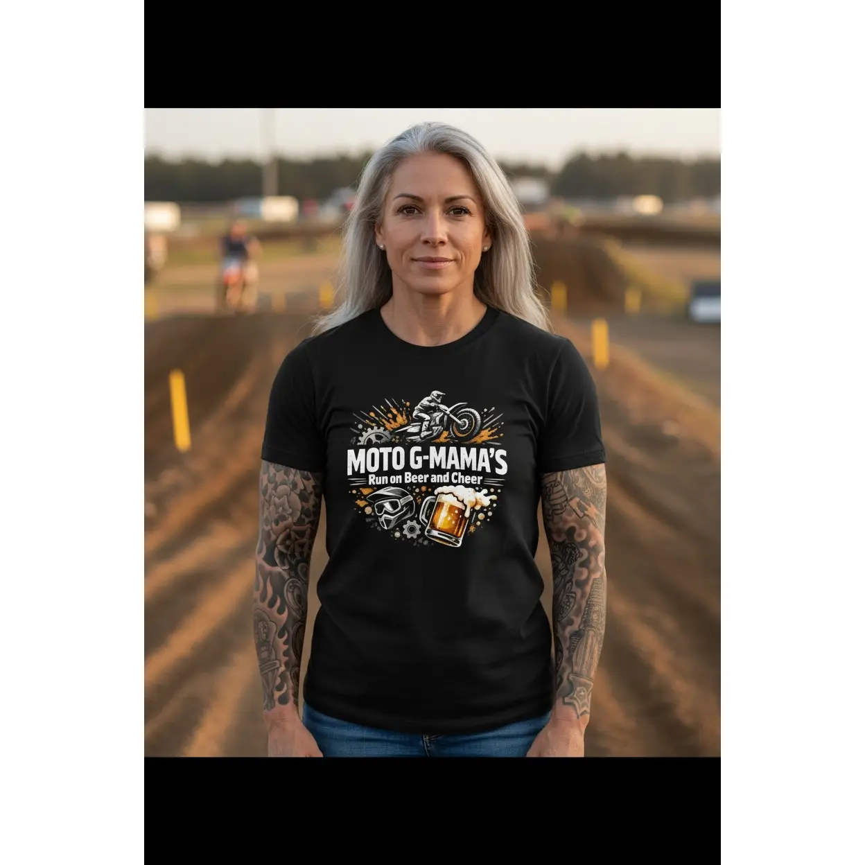 Moto G-Mama's Run on Beer and Cheer T-shirt | motocross grandma shirt