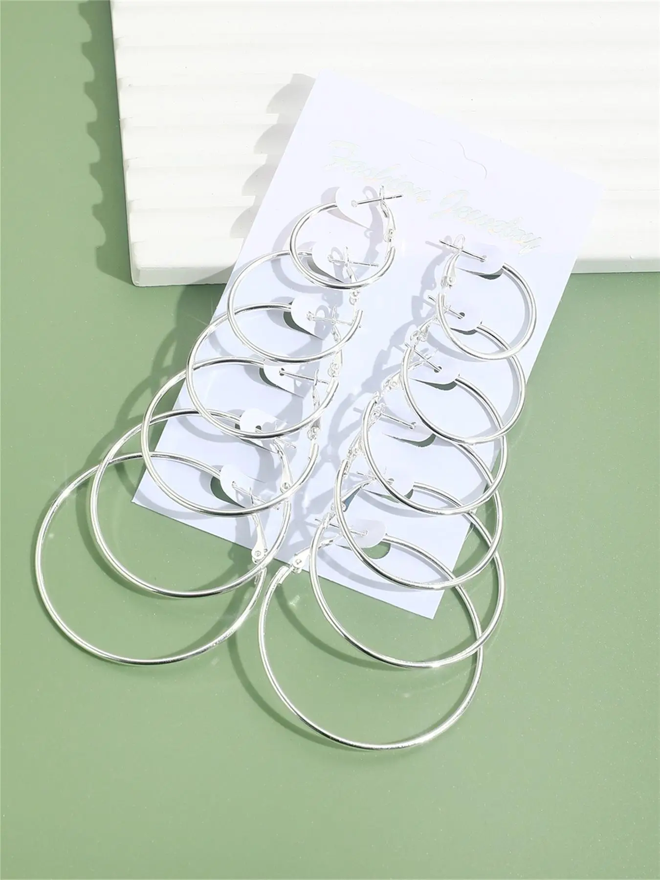 6 Pairs Women's Simple Plain Alloy Hoop Earrings, Casual All-match Jewelry for Girls Gift, Female Classic Versatile Accessory for Daily Wear