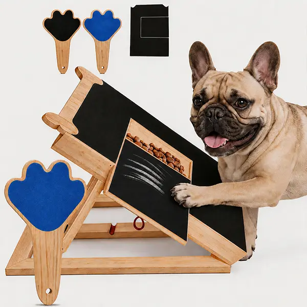 Dog Nail Scratch Board with Treat Reward Box, Adjustable Dog Nail File Board for Natural Nail Trimming, Stress-Free Alternative to Clippers for Small Medium Large Dogs