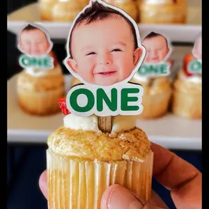 Photo wooden cupcake toppers set of 12