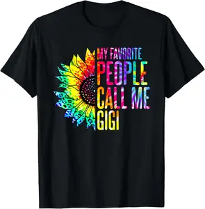 My Favorite People Call Me Gigi Sunflower Tie Dye T-Shirt