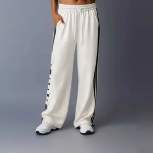 Ychief Fringe Patch Joggers – Plus Size Street Pants with Striped Detail, Casual Streetwear Style, Fly outfit for Daily Wearing.