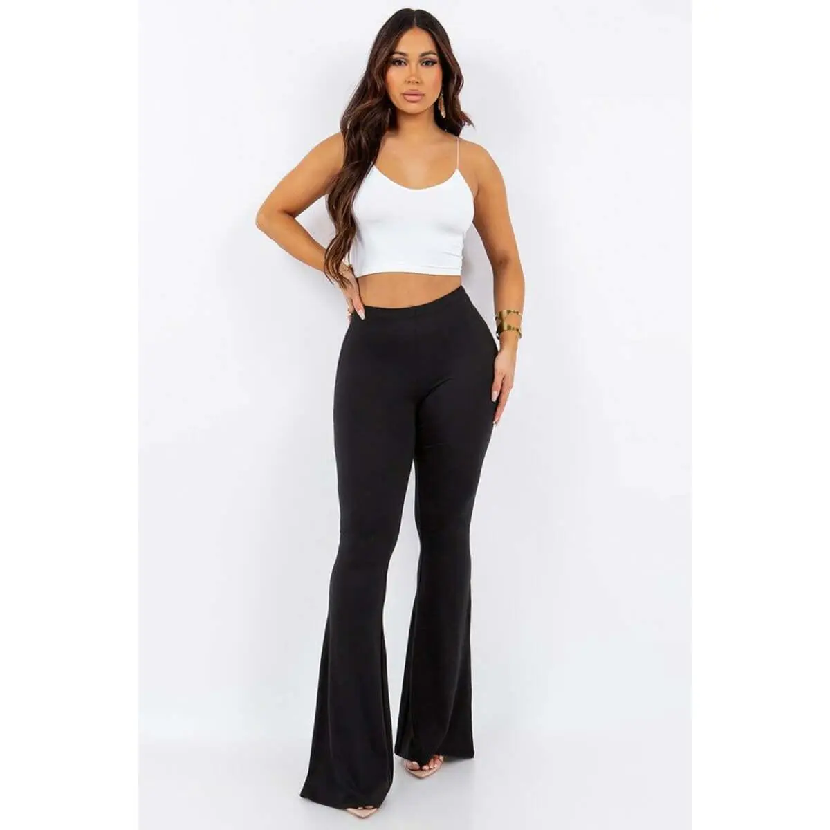 Lanley's Lycra Flare Trousers for Women, All Seasons