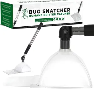 Bug Catcher Container & Extendable Stainless Steel Stick | See-Through Insect Trap for Spiders, Ants, Lizards | Humane Bug Catcher for Home | Educational Tool for Kids & Adults