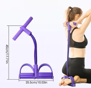 Pedal Ankle Puller | 2026 Upgrade 4 Tube Resistance & Stretch Bands treadmihome running boamachine LED Kegel Trainer exercise equipment Infinity Fitness Weighted Hula Hoop Portable Neck and Shoulder Massager Waist TwistiMax Speed Foldablfoil hang pull bar