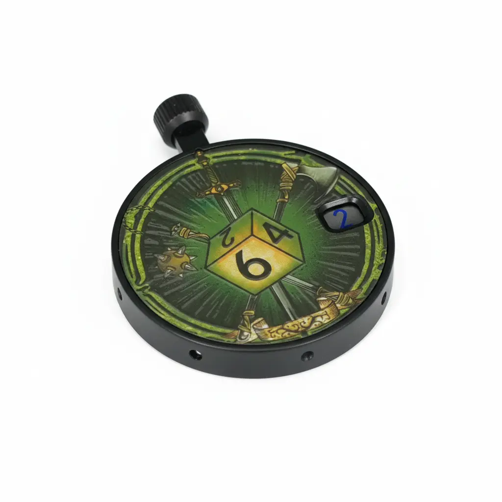 SURPASS CNC-Machined Compact Aluminum Alloy Mechanical Pocket Watch Dice Spinner - Vintage EDC Fidget Toy, Wearable Art Pendant Collectible for Dungeon Masters (Polyhedral D6)