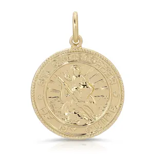 St. Christopher Pendant - Simple Design with Gold Accents, Ideal for Home Decor and Spiritual Use