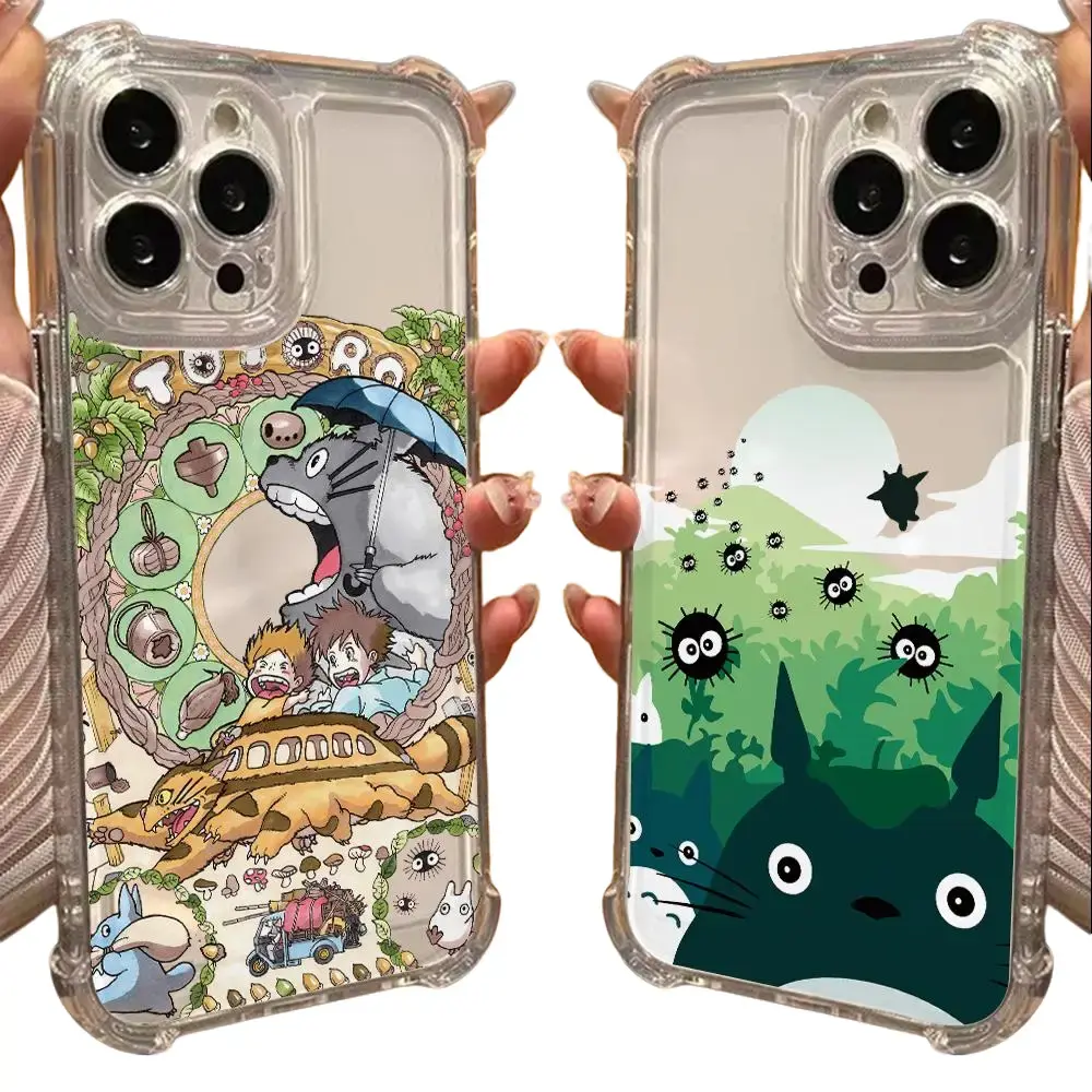 Cute T-Totoro Anime Unique Artistic Design Phone Case  Movie Phone Case for IPhone 17 16 15 14 13 12 11 Pro Max Plus Air Soft Shockproof T-Totoroes Thin Clear Cover Protective Drop-proof Retro Stylish Christmas