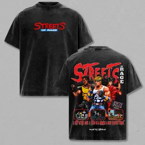 Streets of Rage – Retro Arcade Oversize Gaming Graphic Tee, Acid Washed Heavy Cotton Shirt, Vintage Gamer Streetwear, Unisex Casual Wear, Arcade Merch, Gift for Gamers