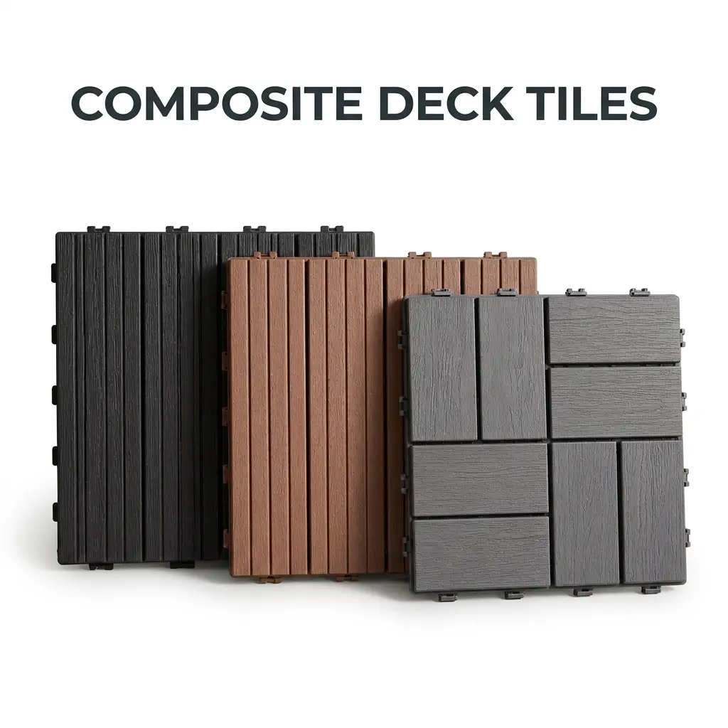 Interlocking PVC Deck Tiles (137 × 134.25 inch, 44pcs, Covers 11.87 m² / 127.7 sq. ft.) - Waterproof, Anti-Slip, Quick-Dry,, All-Weather Outdoor Patio Flooring, Durable, Heavy Foot Traffic Suitable, Quick-Install Snap-In Easy Installation