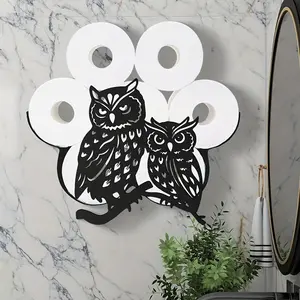 Owl Design Toilet Paper Holder, Wall Mounted Toilet Paper Holder, Decorative Iron Art Toilet Paper Holder, Bathroom Accessories, Bathroom Decorations