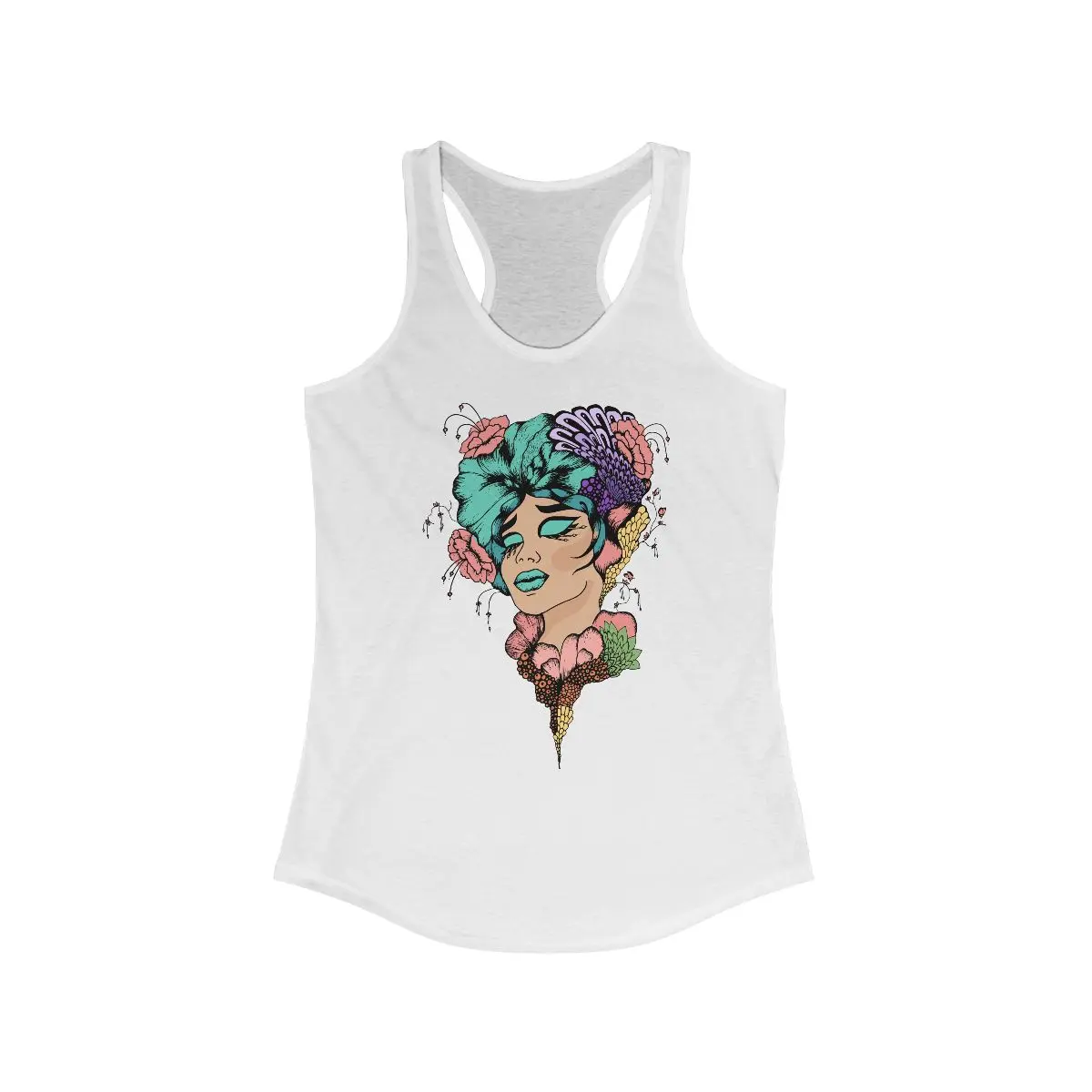 ENDS Lotus Head Women's Racerback Tank, Yoga Workout Top, Fitness Tank, Activewear Shirt, Sleeveless Exercise Top girly shirt