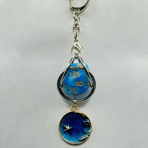 D&D D20 Keychain or Necklace with Charm - Usable D20 for Convenient Access