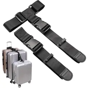 Luggage Connector Straps, Add a Bag Suitcase Strap Belt, Luggage Clip Link, Multi Adjustable 1.5" W Travel Attachment Accessories for Carry  Bag Stacker - 2 Pack