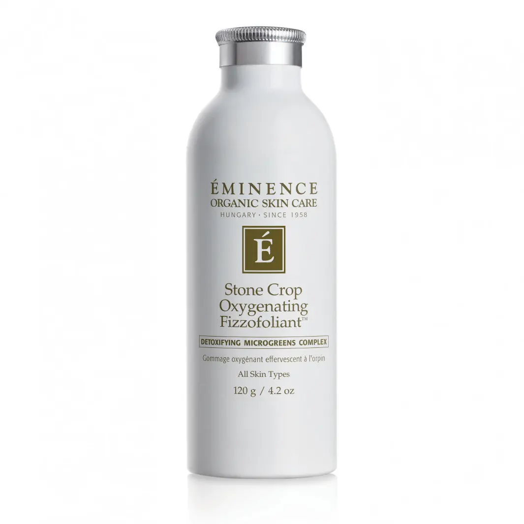 Eminence Organics Stone Crop Oxygenating Fizzofoliant Gentle Facial Cleanser - Organic Blend, Hydrating, Detoxifying Powder Formula with Rice Exfoliation, Foam