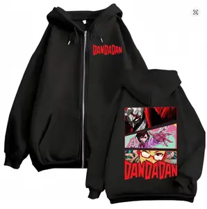 Hot new 2026 Dandadan Cartoon Graphic Zipper Hoodies Japanese Anime Style Zip Up Hooded Sweatshirts Men Women Fashion Y2k Oversized Pullovers