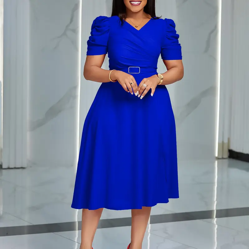 elegant plus size royal blue dress - TikTok Shop