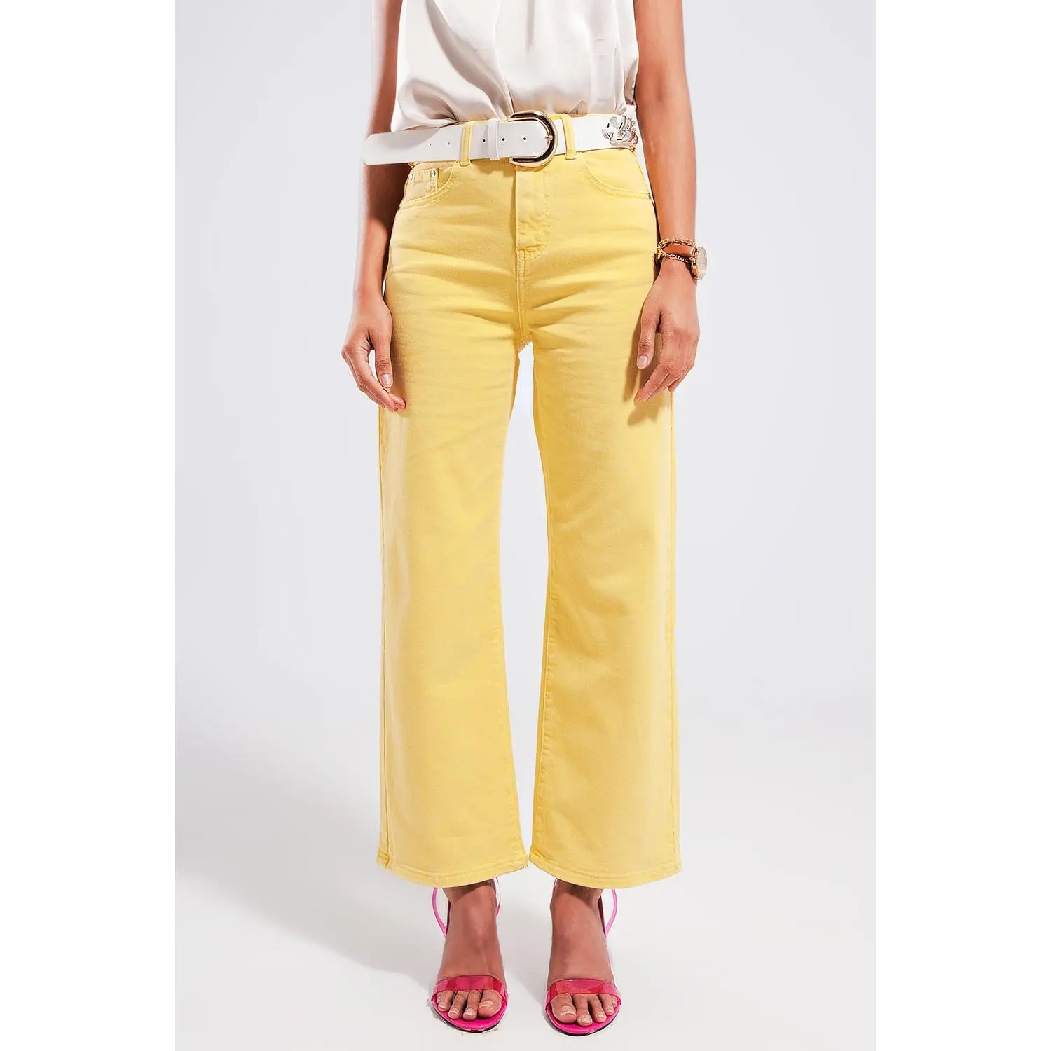 Yellow Lemon Wide Leg Jeans