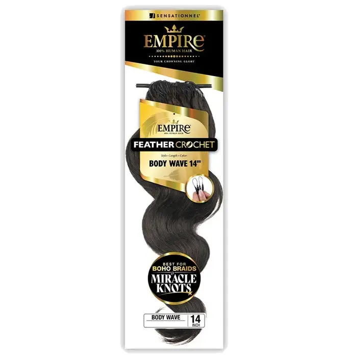 Sensationnel Empire 100% Human Hair Feather Crochet Braids - BODY WAVE 14/18"