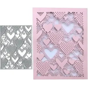 Heart Card Frame Metal Die Cuts Dies Stencil, Heart Card Cutting Dies Cut Stencils DIY Scrapbooking Cards Photo Album Craft Supplies Decorative Embossing Paper Dies for Album Card Scrapbooking Making