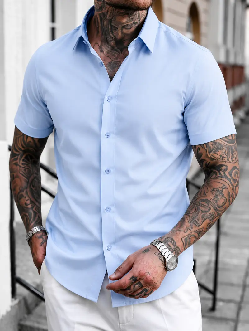 Button up short skeave shirt outfit got men - TikTok Shop