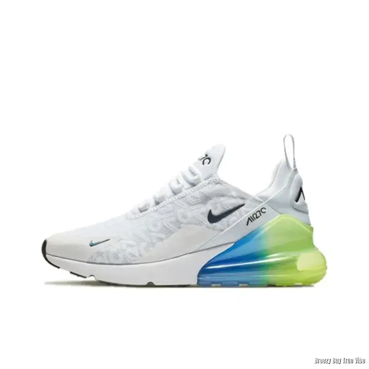 White Gradient Blue Green Mesh Athletic Running Shoes | Breathable Mesh Upper | Air Cushion Shock Absorption | Soft Landing Cushioning | Street Summer Style | Comfort Fit Unisex Multiple Sizes