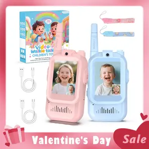 Kids Walkie Talkies with Video – Screen Display Toy Radios with Voice Effects, One-on-One Pairing, Long Range – Birthday Toys Gifts for Boys & Girls Ages 3–10 (Pink+Blue) Valentine's Day