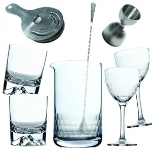 8 Piece Mixology Set with Barware & Drinkware
