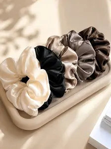 1pcs Silky Satin Scrunchie Hair Accessories, Ballet Bun Holders, imitation headband, solid color elastic headband, ponytail accessorySuitable For Various Hair Volumes, Multi-Occasion For irl And irls,