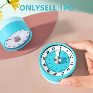 60 Minute Visible Mechanical Countdown Timer, Magnetic Foldable Feet, Hanging Hole, Alarm Clock, Kitchen Cooking, Learning Tool