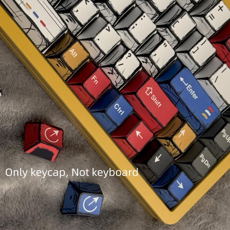 Mixed Color Keycap, PBT Material Keycap, Round Keycaps, Keyboard Keycap for 6.25U Space 61 68 75 87 98 100 104 108 Keyboard, Computer Accessories, Gaming Room Accessories, Boyfriend Gift #TOP PICKS