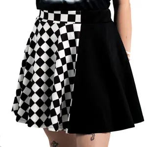 Forbidden Alchemy | Black and White Checkered | Skirt | Dark, Detailed, Durable