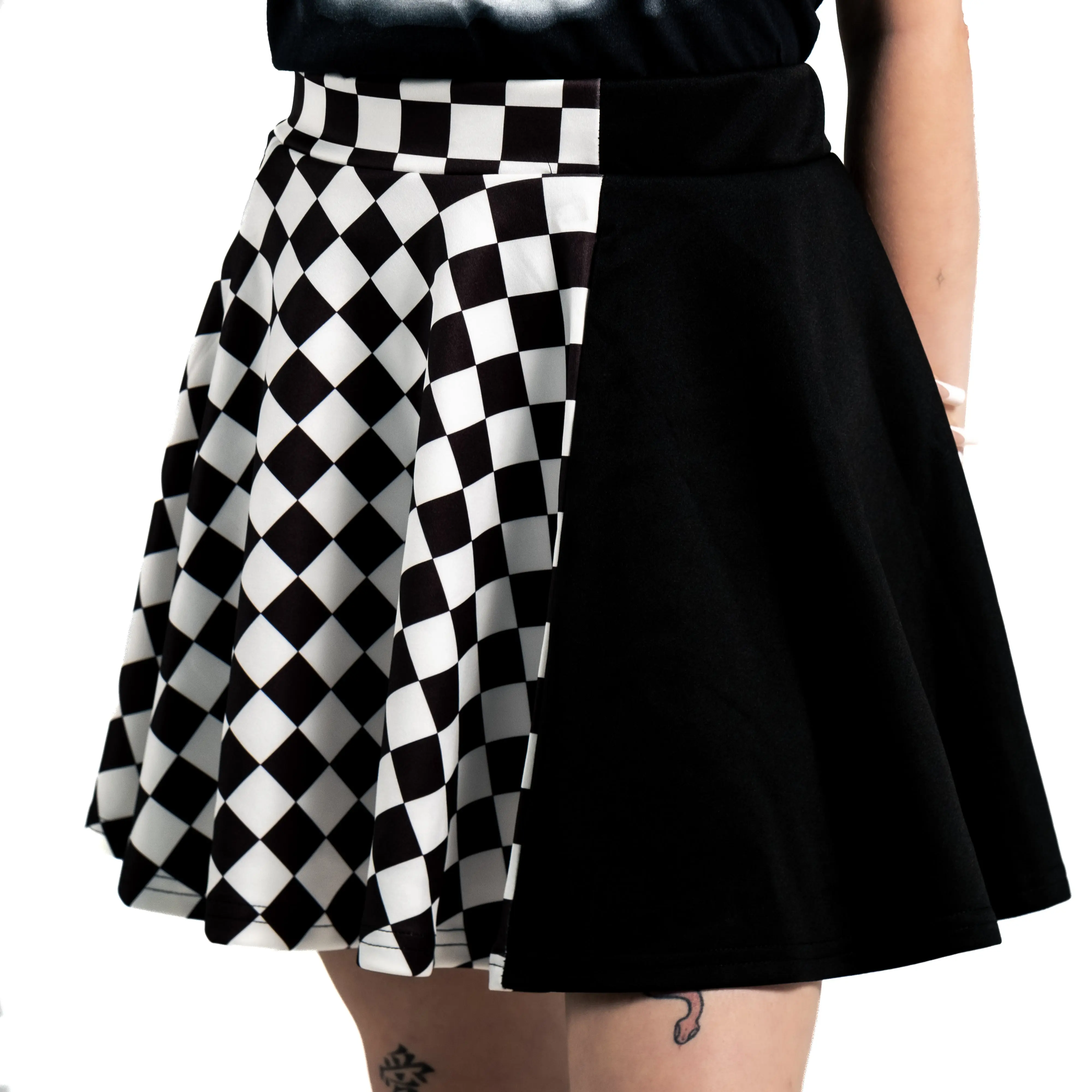 Forbidden Alchemy | Black and White Checkered | Skirt | Dark, Detailed, Durable