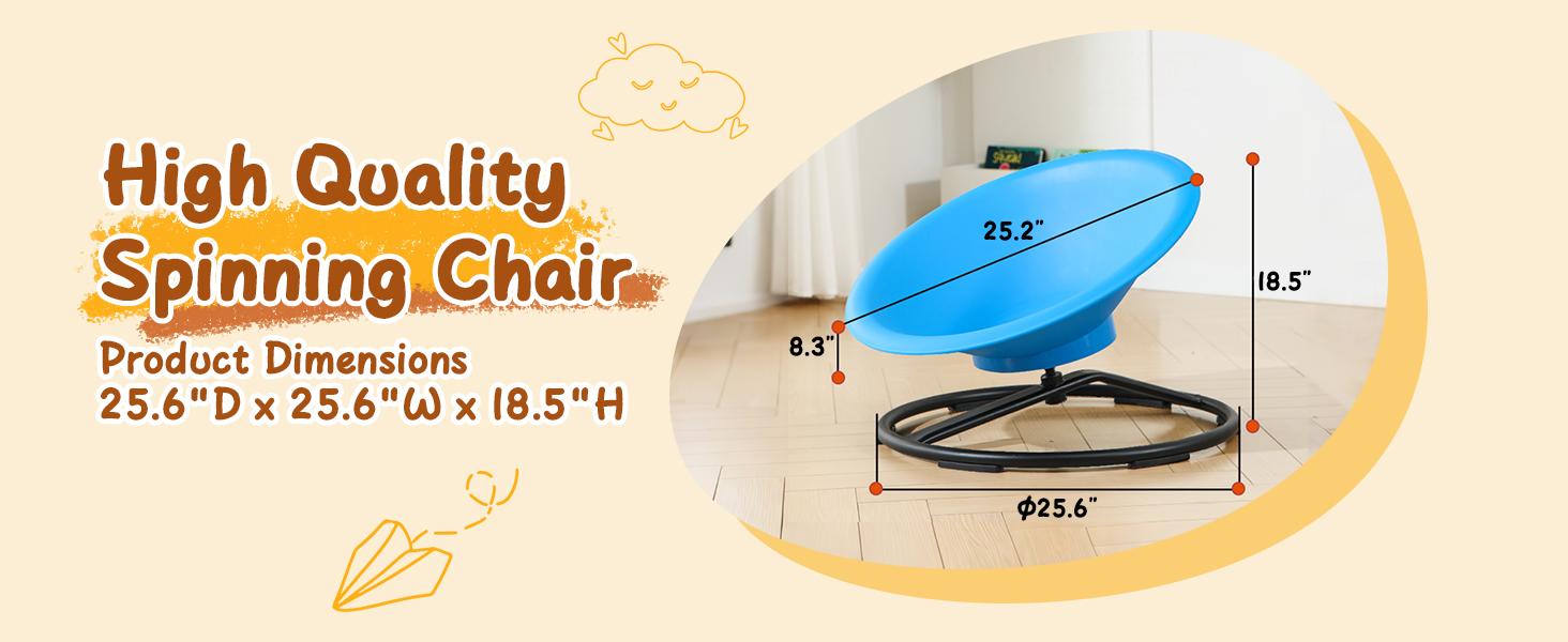 Widest Sensory Swivel Chair,Silicone Stress Relief Toy,220Lb Maximum Weight,Sensory Furniture,Sit & Spinning Toys For Age 3+, Ergonomic Swivel Chair Enhancing Motor Skills,Kids Furniture,Autistic/ADHD Sensory Set,Educational Indoor & Outdoor Toy Set