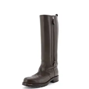 Pre-owned Hermes Women's Knee High Zip Riding Boots Leather by Rebag