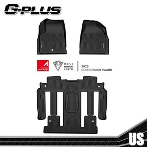 3-Row 3D Textured TPE Car Floor Mats - Waterproof, Flush Fit, Stainproof - Mat Compatible with 2009-2017 Chevy Traverse, GMC Acadia, Buick Enclave, Mat Floor Mats