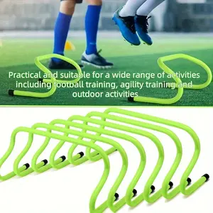 5-Pack Agility Hurdles, 9.06in Height, Green PVC, Portable Football Training Equipment for Speed and Agility Drills, Outdoor Sports Gear