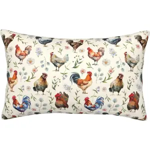 Cozy Cute Chicken Pillow Cases 20"x30", Standard Size Pillow Covers with Hidden Zipper, Soft Decorative Pillow Protectors for Bed, Sofa, Car, Kids Room